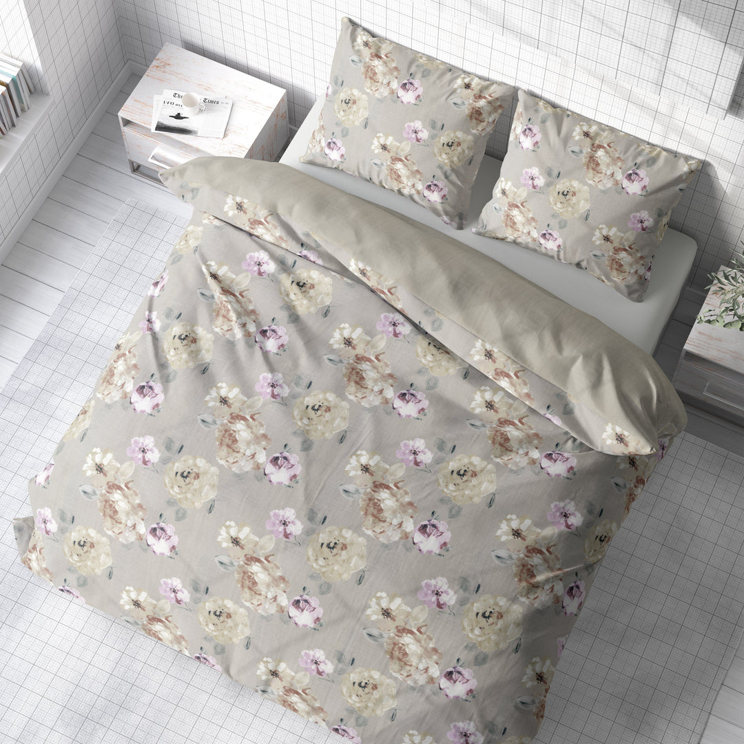 Printed Floral Duvet Set on Bed