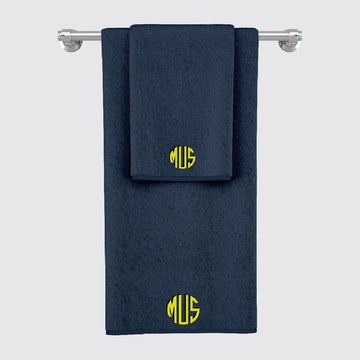 La'Marvel Suites Luxury Hotel Personalised Embroidery Towel Set Navy Blue