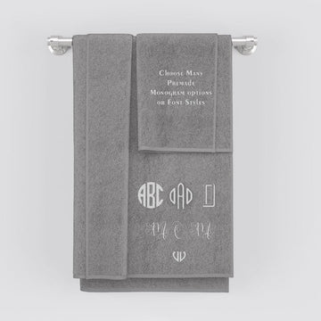 La'Marvel Personalised Embroidery Towels by Size Grey