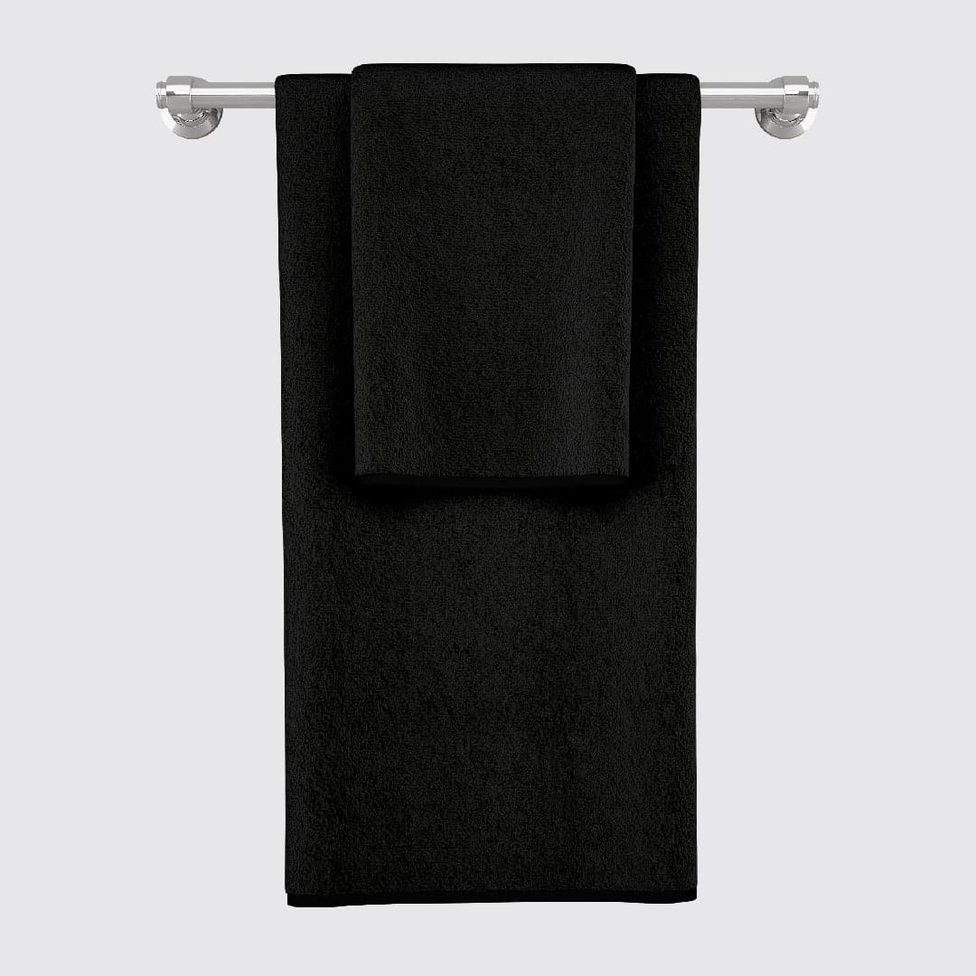 Black Embroidered Towel Combo