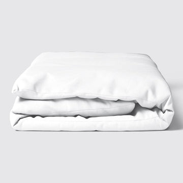 White Solid Cotton Sateen Duvet Cover