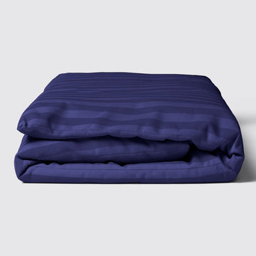 Navy Blue 3CM Hotel Stripes Duvet Cover