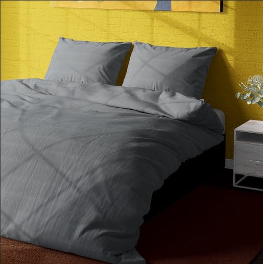Solid Gray Printed Textured bedding set