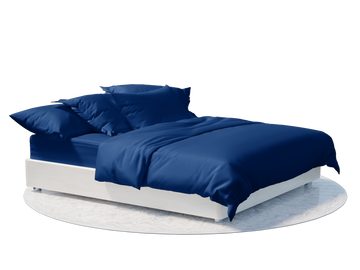 Indigo Blue Sateen Bedding Bundle Set