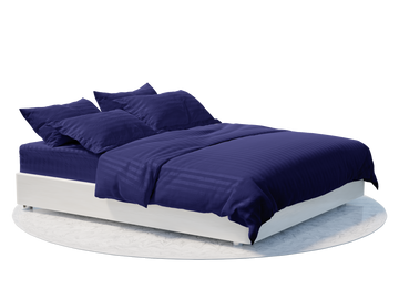 Navy Blue 3CM Hotel Dobby Stripes Bedding Bundle