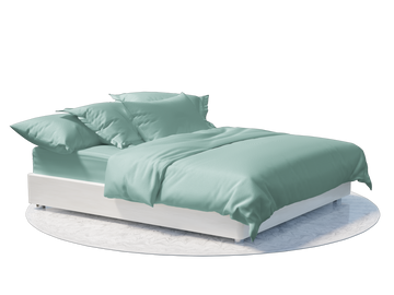 Slit Green Sateen Bedding Bundle Set
