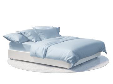 Baby Blue Sateen Bedding Bundle Set