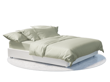 Silver Green Sateen Bedding Bundle Set